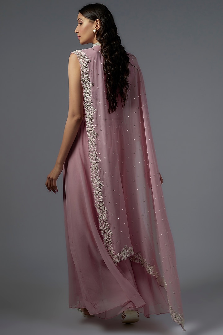 Pink Chiffon Co-Ord Set by Ojasvini at Pernia's Pop Up Shop