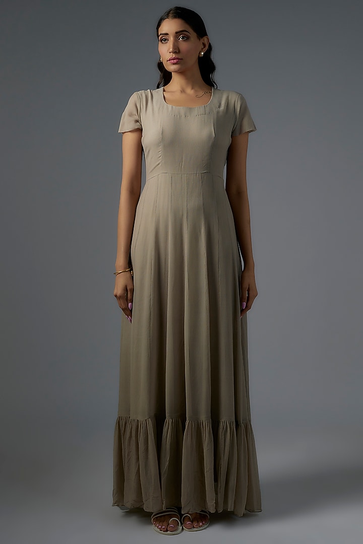 Grey Chiffon Cape by Ojasvini at Pernia's Pop Up Shop