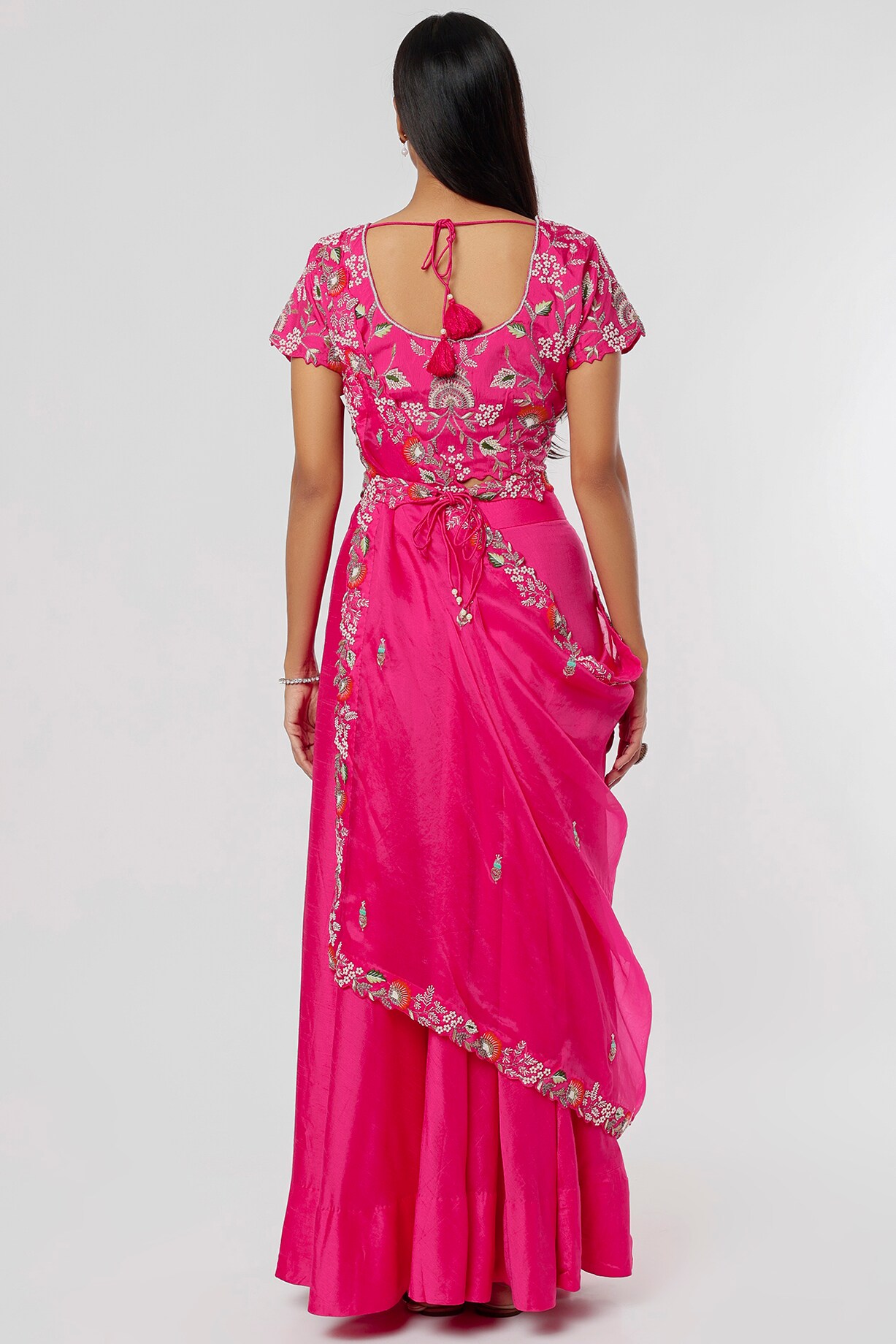 Fuchsia Dyed Rangna Silk
