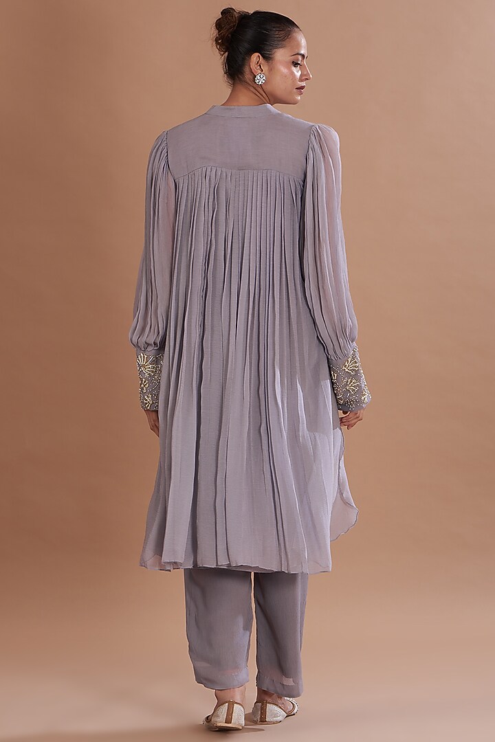 Purple Chiffon Co-Ord Set by Ojasvini at Pernia's Pop Up Shop