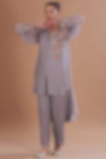 Purple Chiffon Co-Ord Set by Ojasvini at Pernia's Pop Up Shop
