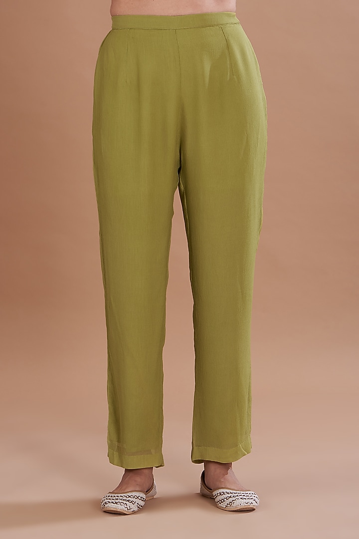 Green Chiffon Co-Ord Set by Ojasvini at Pernia's Pop Up Shop