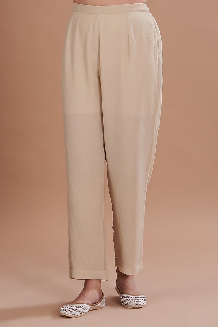 Ivory Chiffon Co-Ord Set by Ojasvini at Pernia's Pop Up Shop