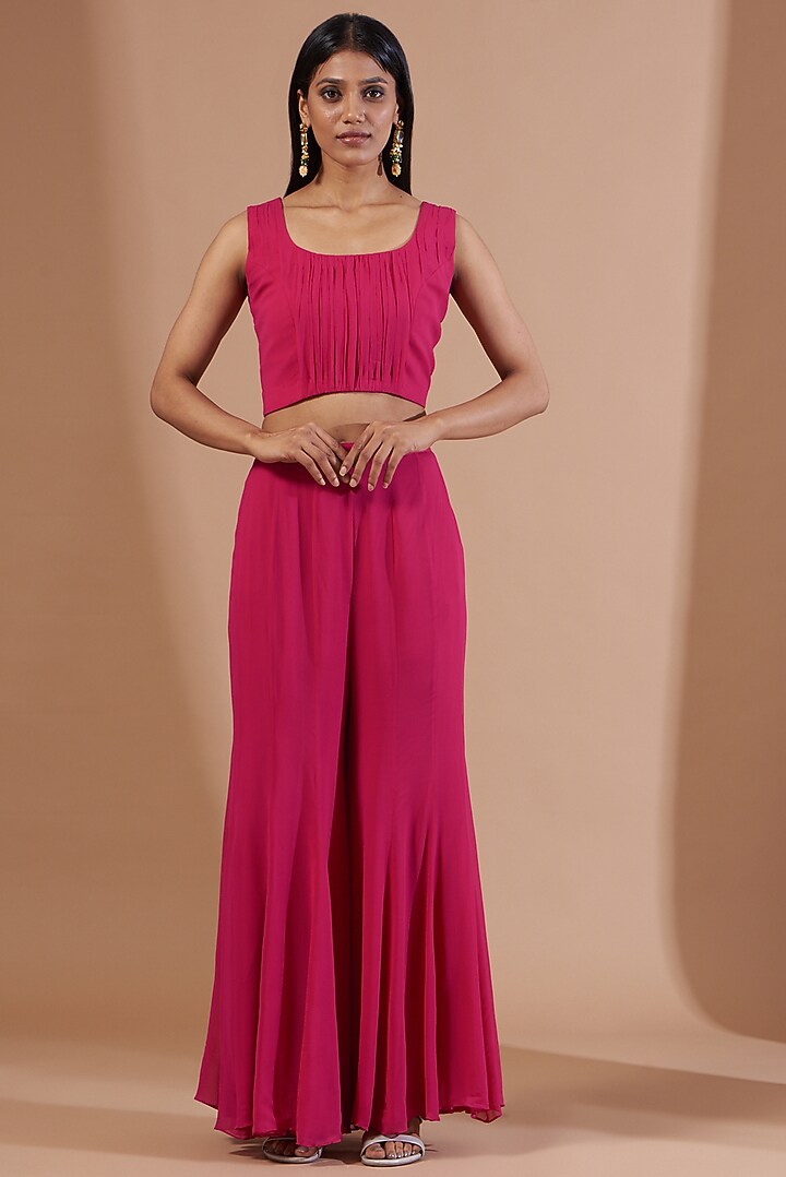 Pink Embroidered Cape Set by Ojasvini at Pernia's Pop Up Shop