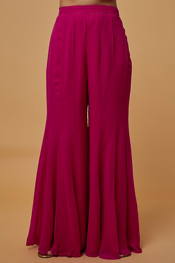 Cherry Red Embroidered Cape Set by Ojasvini at Pernia's Pop Up Shop