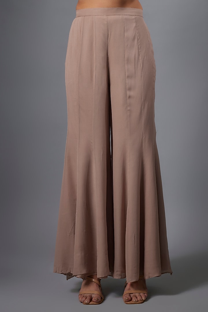 Beige Organza & Georgette Hand Embroidered Cape Set by Ojasvini at Pernia's Pop Up Shop