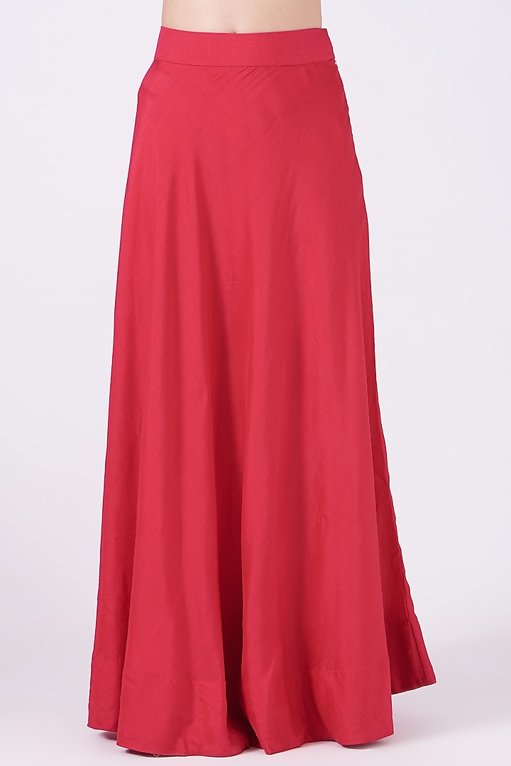 Cherry Red Embroidered Wedding Lehenga Set by Ojasvini at Pernia's Pop Up Shop
