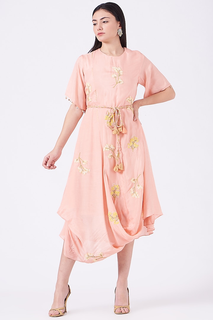 Baby Pink Embroidered Tunic by Ojasvini at Pernia's Pop Up Shop