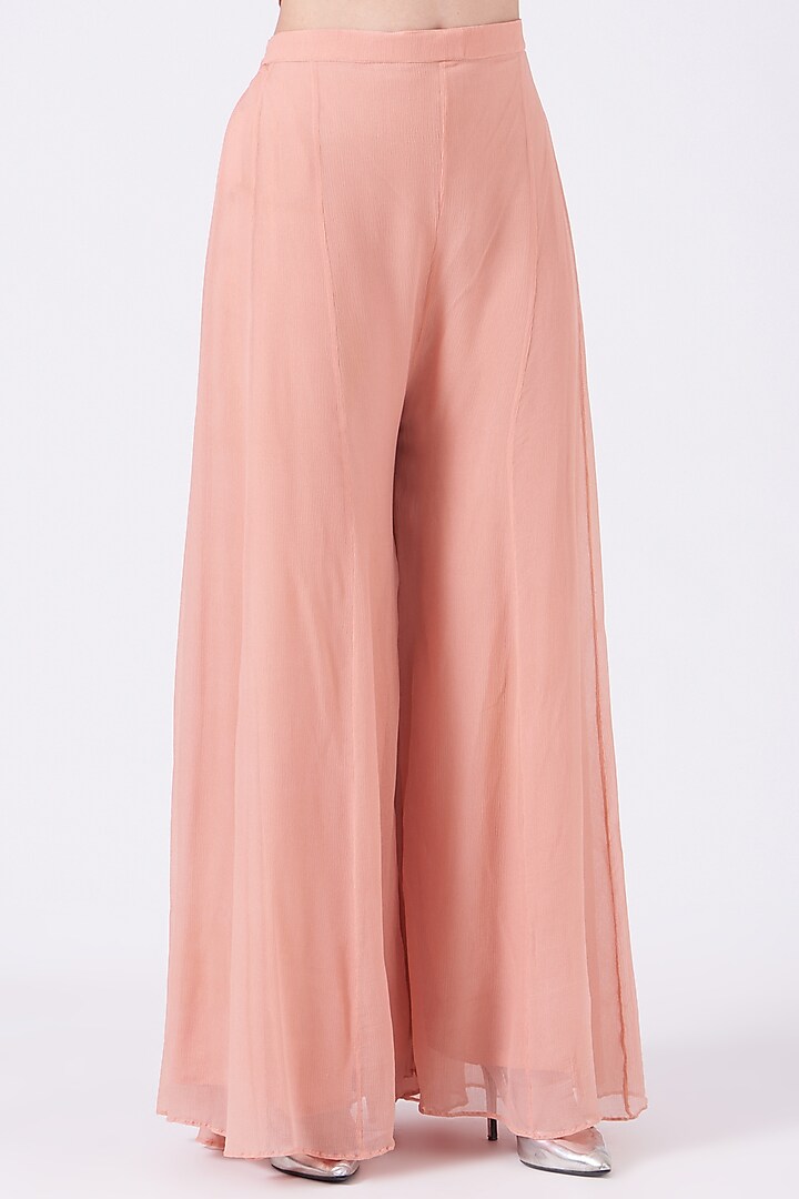 Blush Pink Chiffon Cape Set by Ojasvini at Pernia's Pop Up Shop