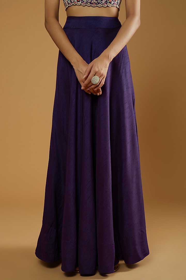 Purple Embroidered Wedding Lehenga Set by Ojasvini at Pernia's Pop Up Shop