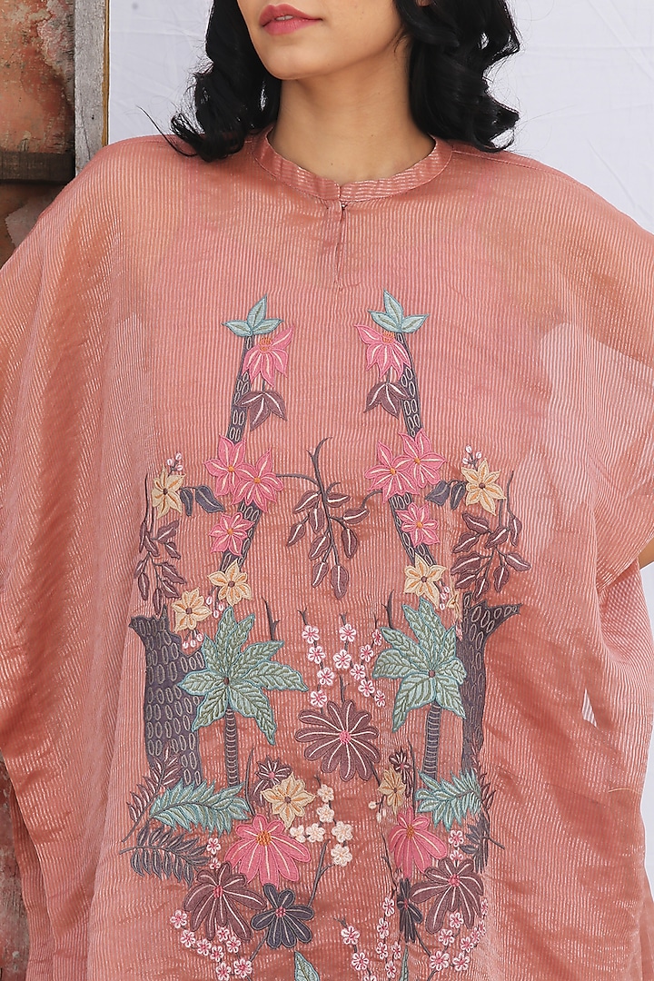Dusty Pink Linen Satin Pant Set by OJA at Pernia's Pop Up Shop