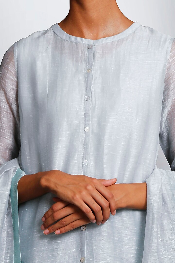 Light Blue Appliques Embroidered Kurta Set by OJA at Pernia's Pop Up Shop