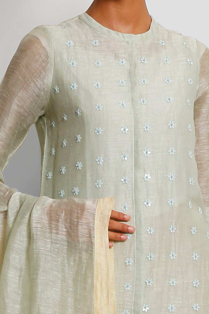Light Blue Embroidered Kurta Set by OJA at Pernia's Pop Up Shop