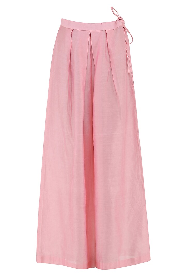 Peony pink embroidered kurta with palazzo pants available only at Pernia's Pop Up Shop.