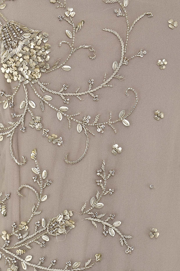 Taupe embroidered sharara pants set available only at Pernia's Pop Up Shop.