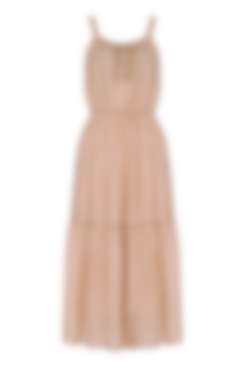 Chestnut Embellished Midi Dress by Ollari