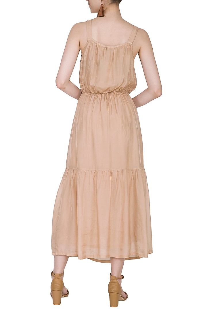 Chestnut Embellished Midi Summer Dress by Ollari at Pernia's Pop Up Shop
