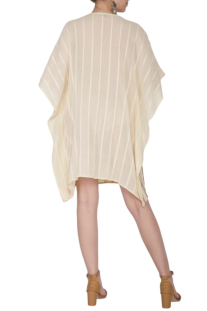 Ivory Hand Beaded Kaftan Dress by Ollari at Pernia's Pop Up Shop