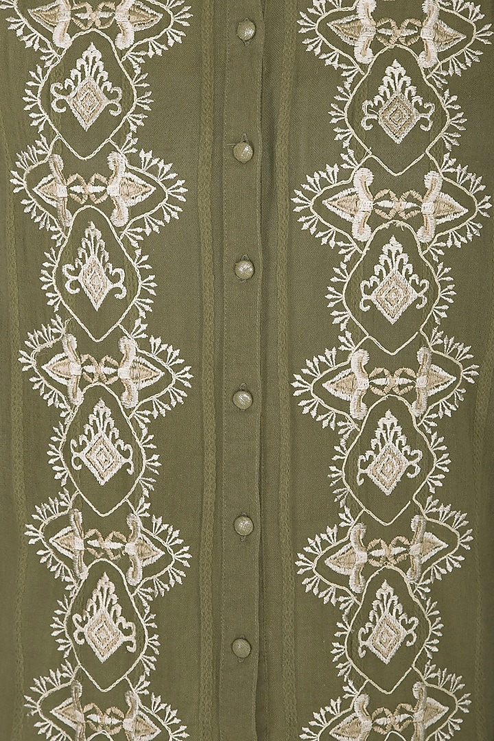 Green Embroidered Top by Ollari at Pernia's Pop Up Shop