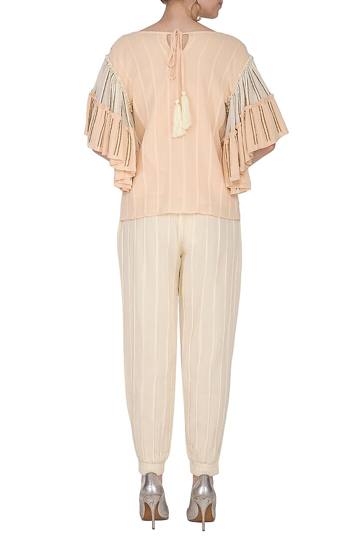 Blush Ivory Hand Beaded Top by Ollari at Pernia's Pop Up Shop