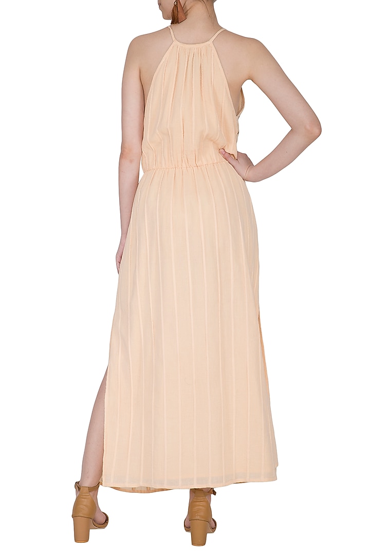 Blush Ivory Embroidered Maxi Dress by Ollari at Pernia's Pop Up Shop