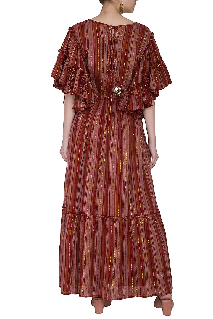 Wine Embroidered Maxi Summer Dress by Ollari at Pernia's Pop Up Shop