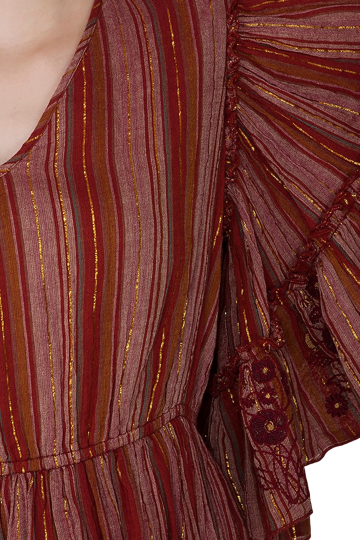 Wine Embroidered Maxi Summer Dress by Ollari at Pernia's Pop Up Shop