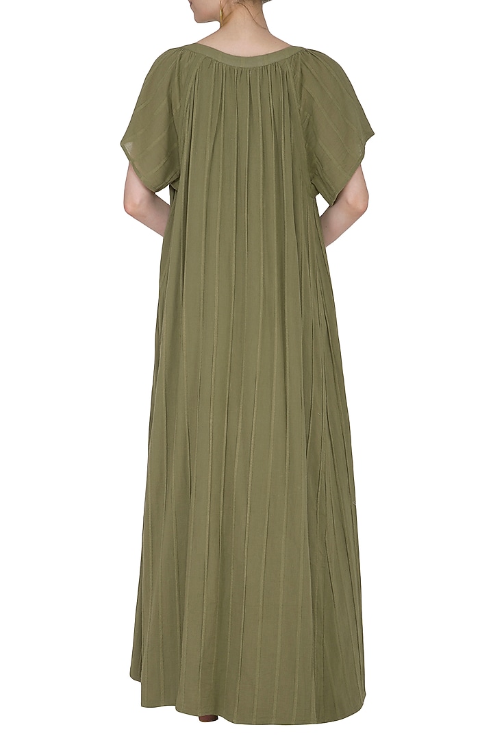 Green Embroidered Maxi Summer Dress by Ollari at Pernia's Pop Up Shop