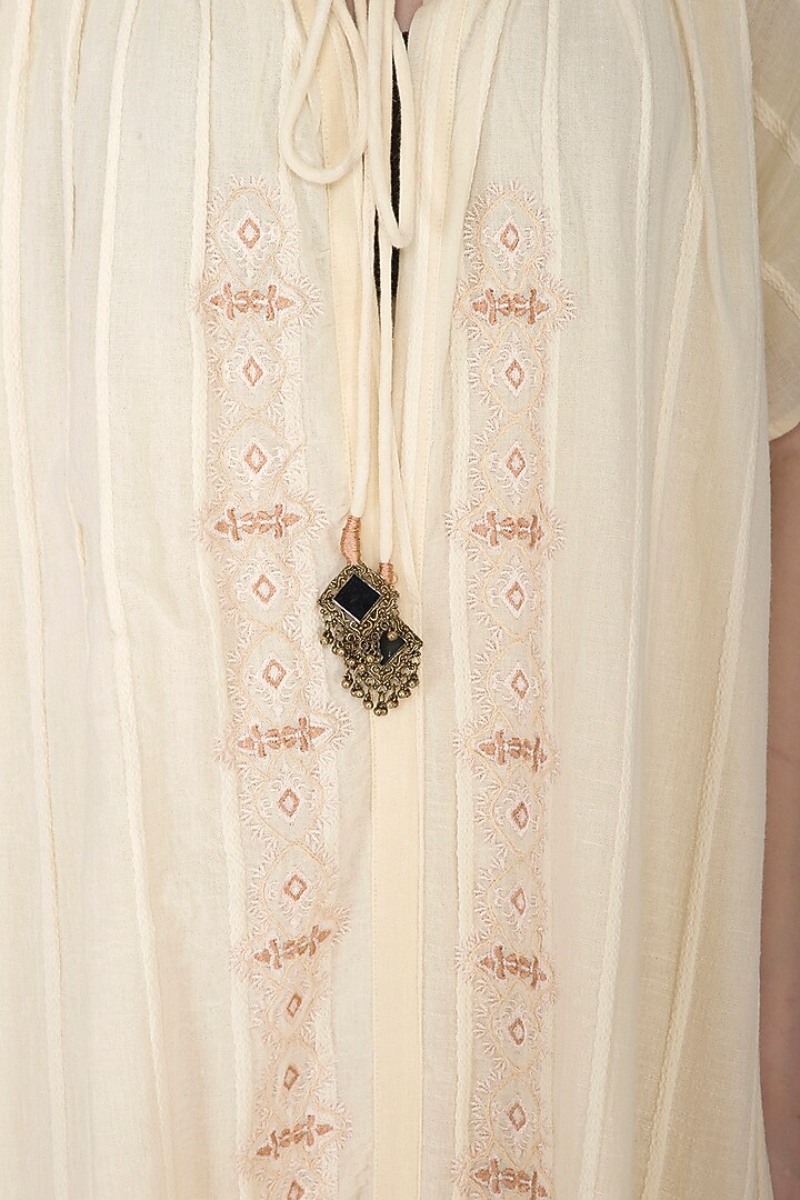 Ivory Embroidered Maxi Summer Dress by Ollari at Pernia's Pop Up Shop