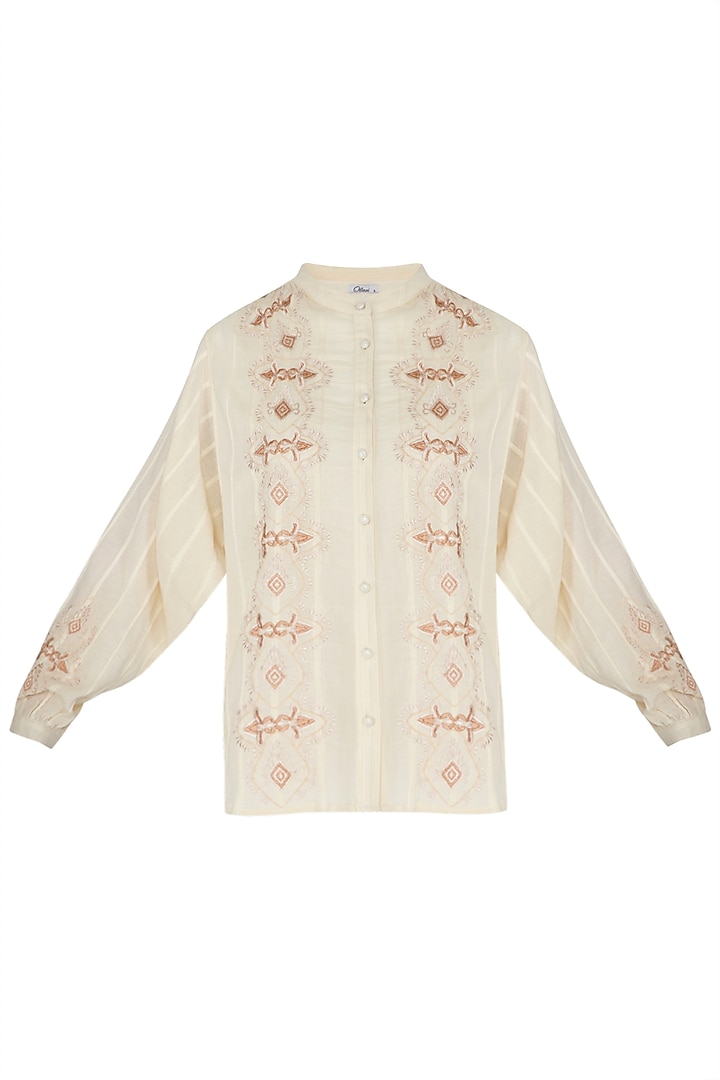 Ivory Embroidered Top by Ollari