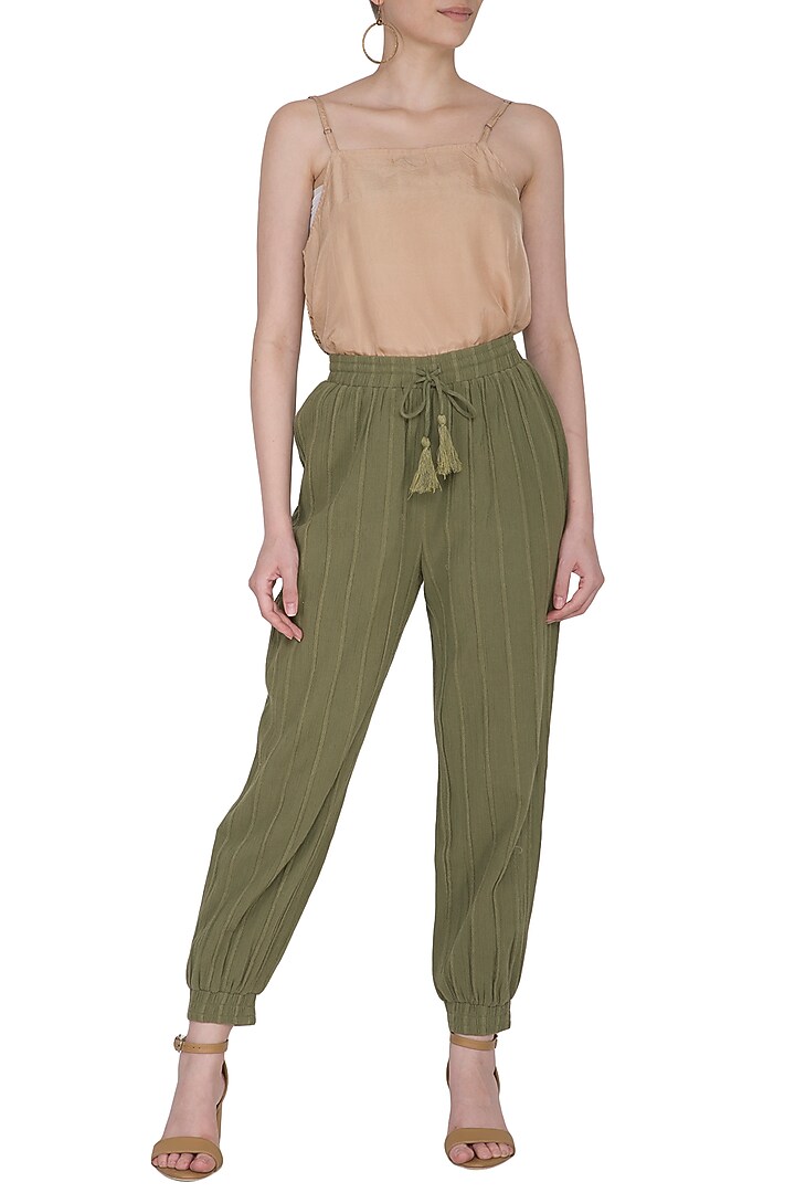 Green Jogger Pants by Ollari at Pernia's Pop Up Shop