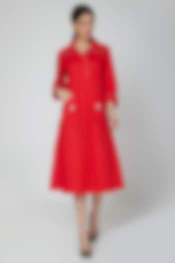 Red Dress With Concept Pockets by Our Love