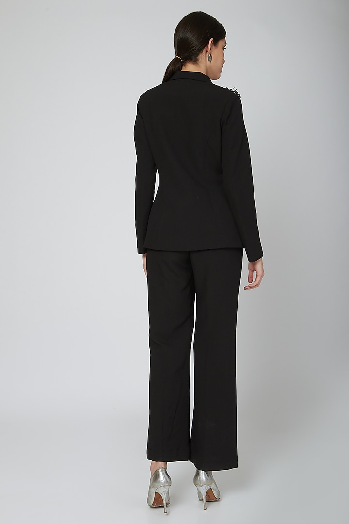 Black Zardosi Embroidered Coat by Our Love at Pernia's Pop Up Shop
