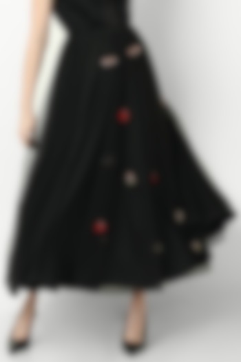 Black Hand Embroidered Skirt by Our Love