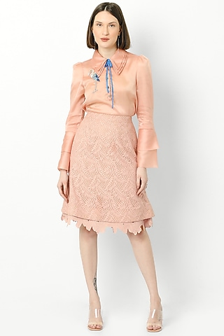 Dusty Rose Lace Skirt by Our Love