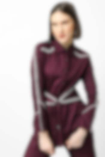 Wine Embroidered Shirt by Our Love at Pernia's Pop Up Shop