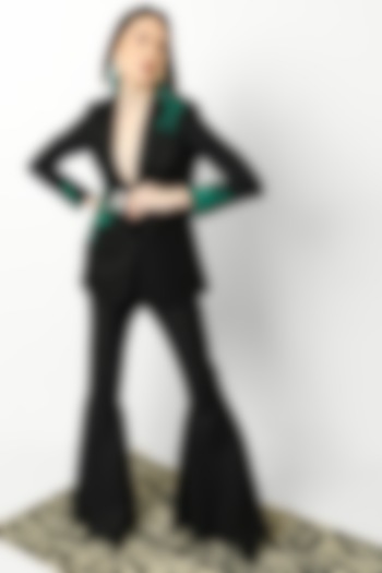 Black Hand Embroidered Jacket by Our Love at Pernia's Pop Up Shop