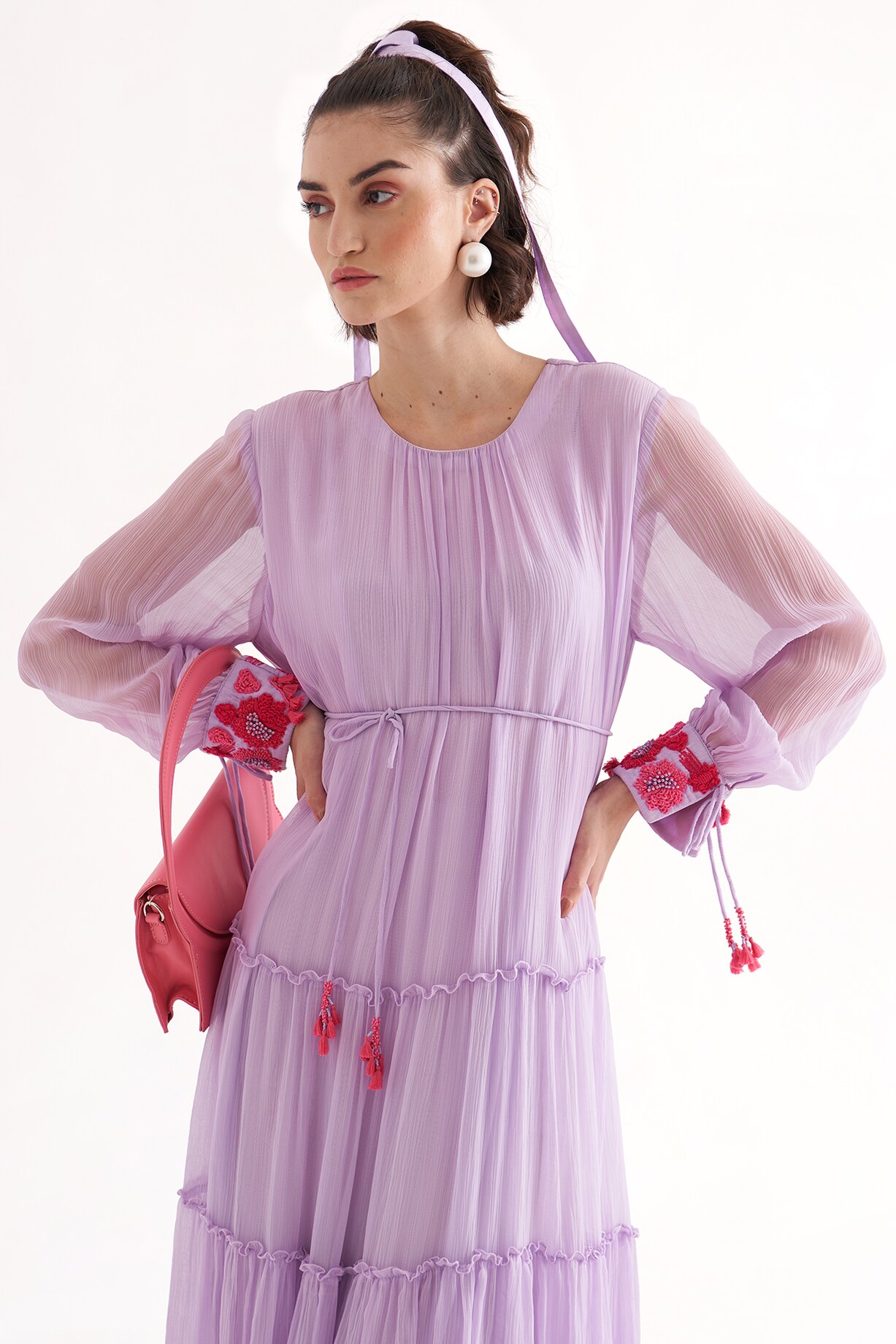 sachin and babi light blue dress Lilac Crinkle Chiffon Embroidered Midi Dress by Our Love at Pernia's Pop Up  Shop 2026
