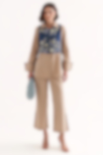 Khaki Cotton Satin Co-Ord Set by Our Love at Pernia's Pop Up Shop