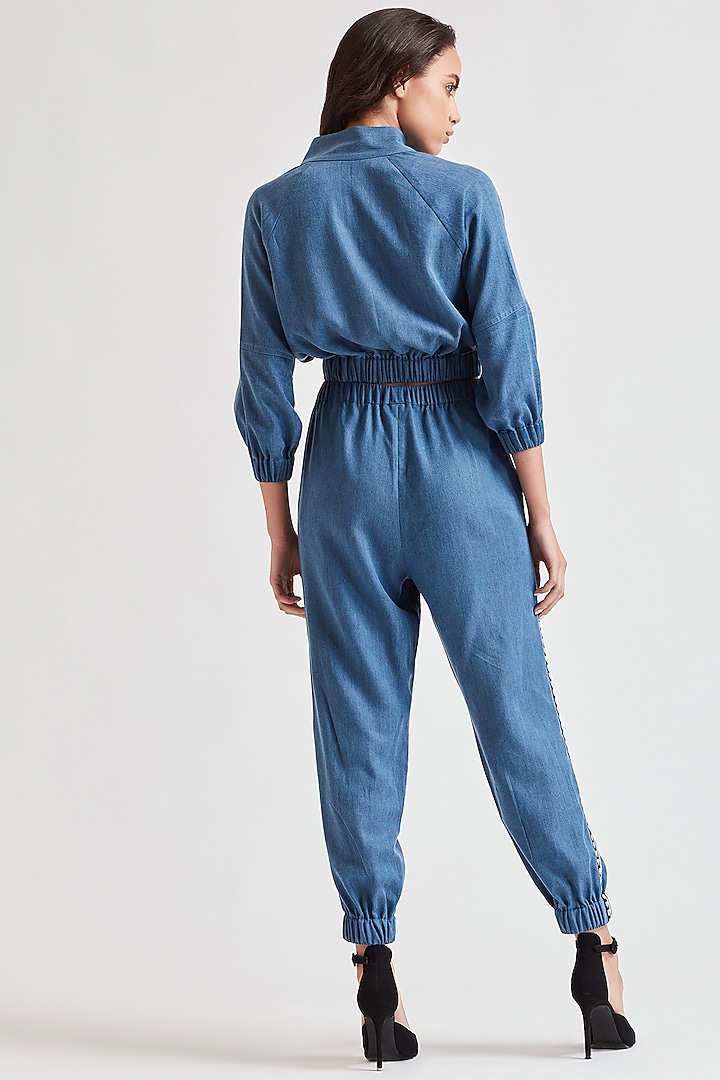 Cobalt Blue Embroidered Jacket Set by Our Love at Pernia's Pop Up Shop