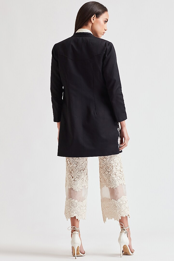 Black Cutwork Jacket Set by Our Love at Pernia's Pop Up Shop