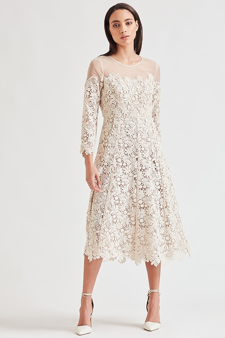 White Summer Dress With Cutwork by Our Love at Pernia's Pop Up Shop