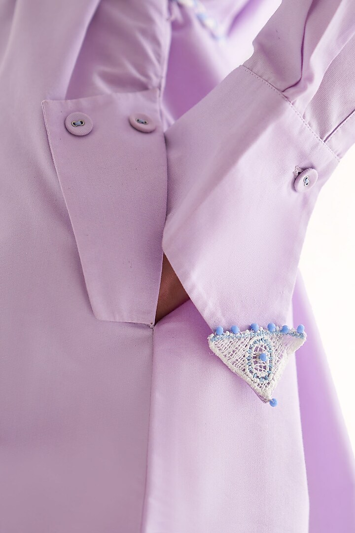 Lilac Cotton Lace Applique Embroidered Summer Dress by Our Love at Pernia's Pop Up Shop