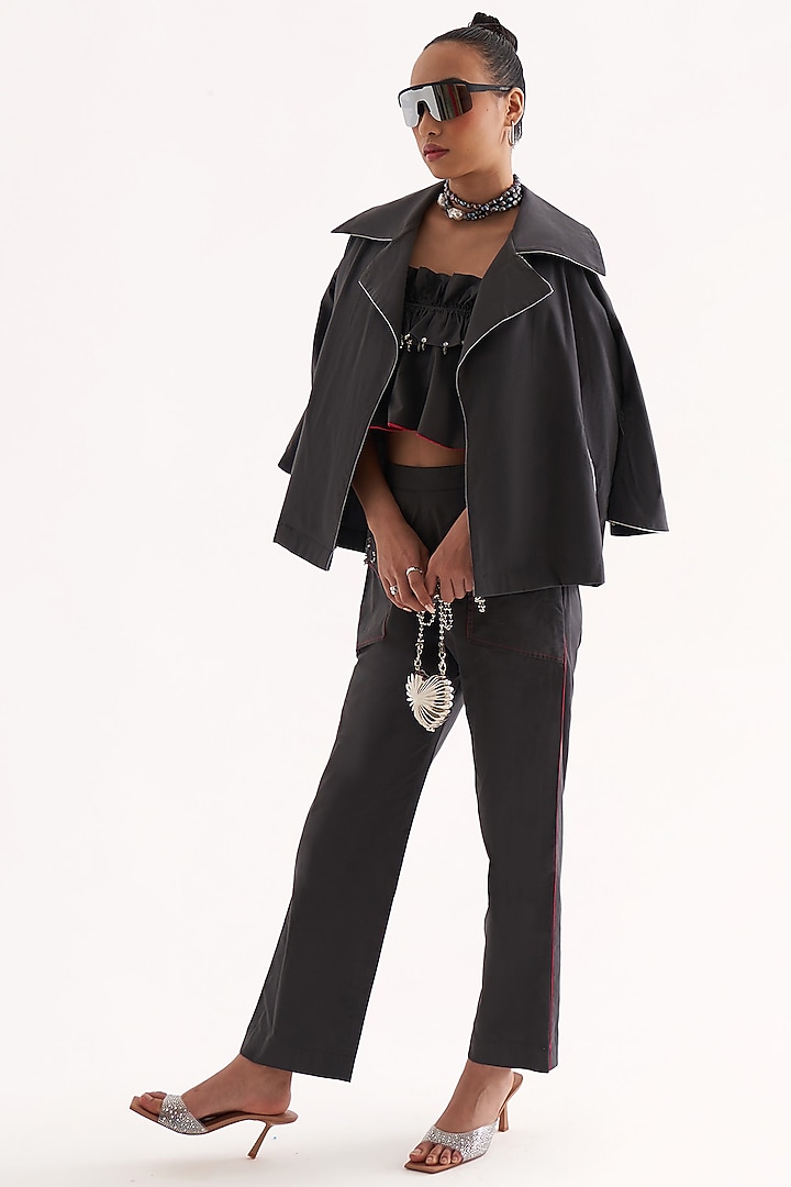 Grey Cotton Jacket by Our Love at Pernia's Pop Up Shop