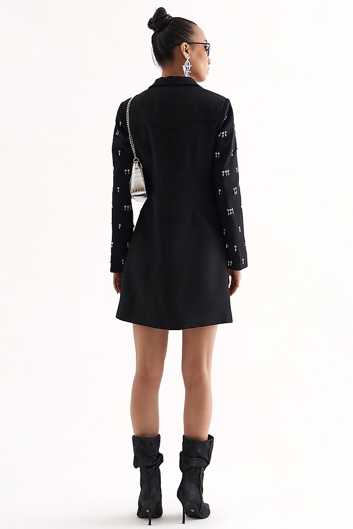Black Banana Crepe Embellished Blazer Vacation Dress by Our Love at Pernia's Pop Up Shop