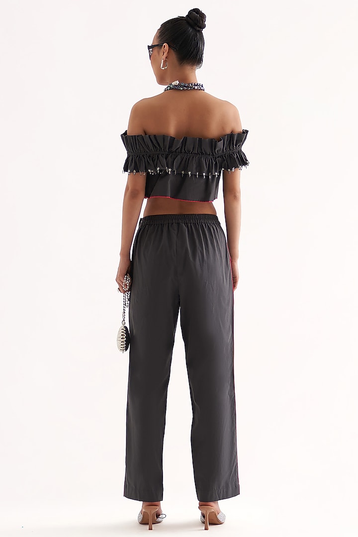 Grey Cotton Embellished Co-Ord Set by Our Love at Pernia's Pop Up Shop