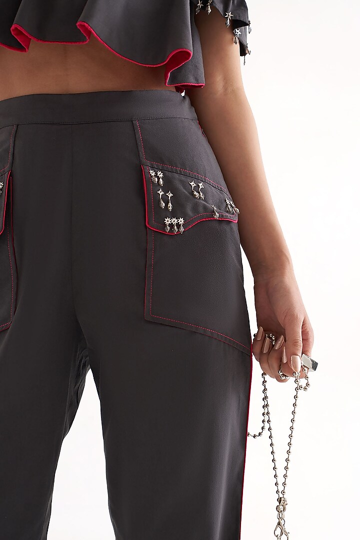Grey Cotton Embellished Co-Ord Set by Our Love at Pernia's Pop Up Shop