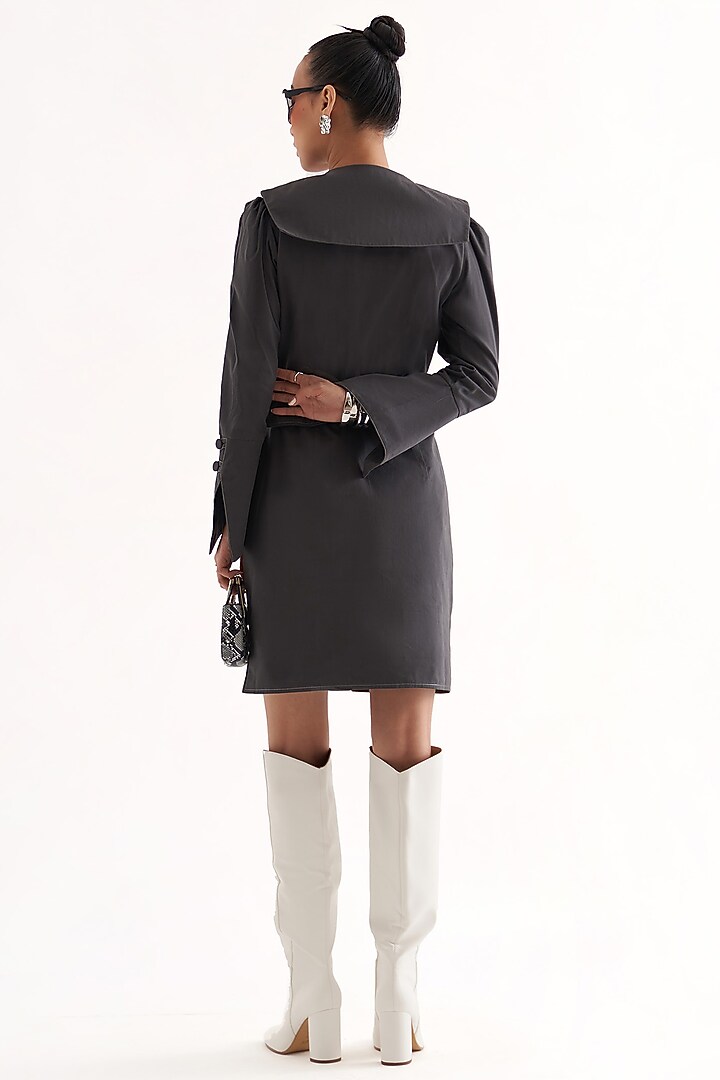 Grey Cotton A-Line Skirt Set by Our Love at Pernia's Pop Up Shop
