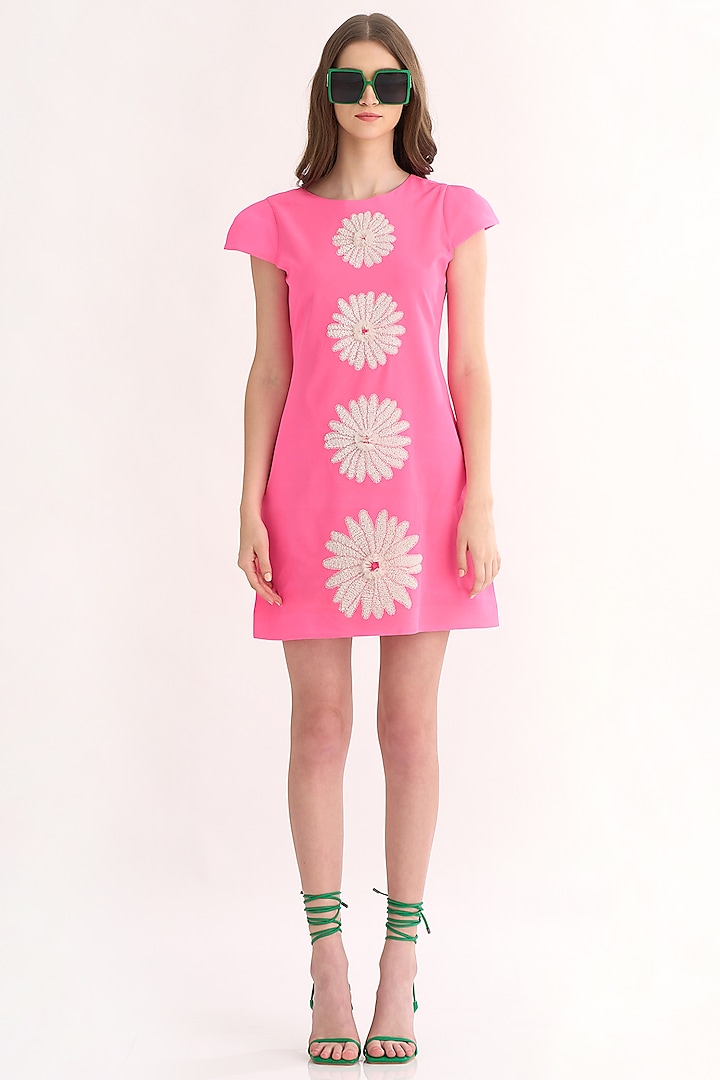 Fuchsia Embroidered Mini Dress by Our Love