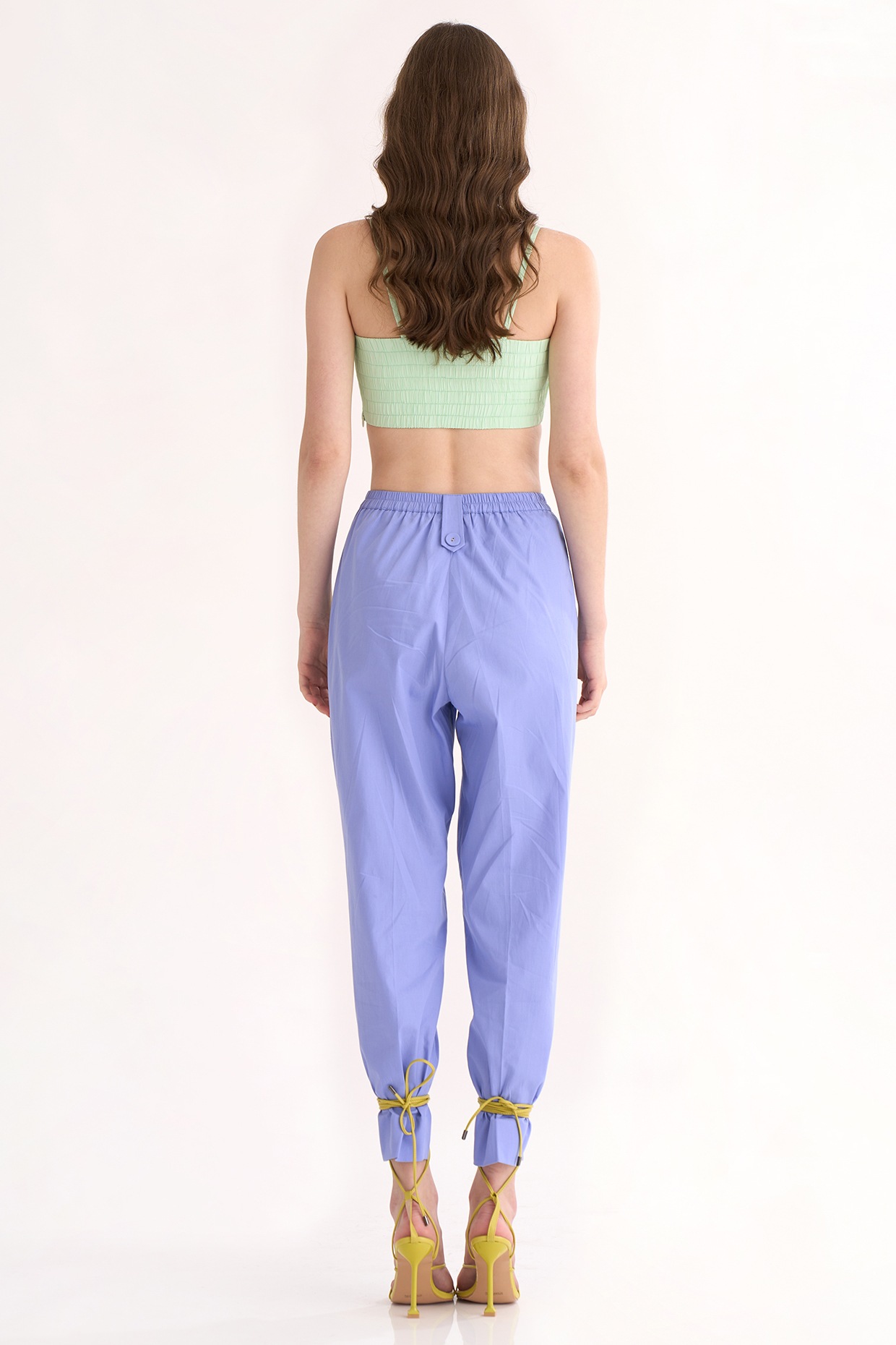 White Capri check-print wide-leg cotton-poplin trousers | Emilia Wickstead  | MATCHES UK